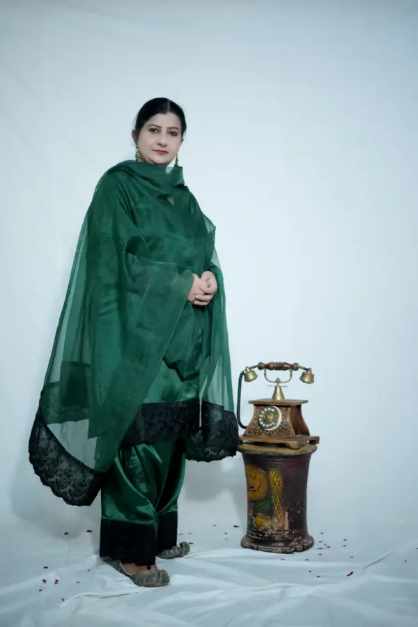 Maharani Green Farshi shalwar