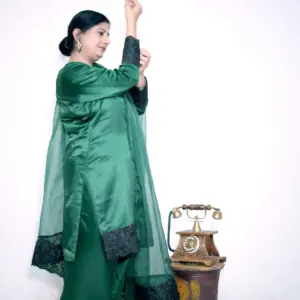 Maharani Green Farshi shalwar - Image 2