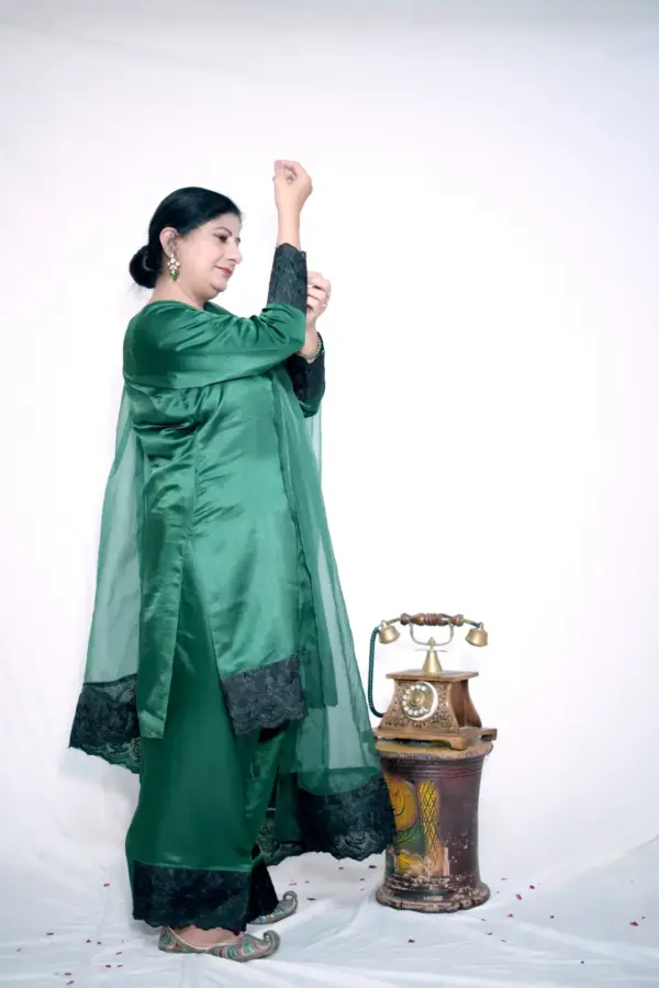 Maharani Green Farshi shalwar - Image 2